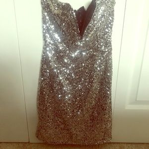 Short Silver Sequin Dress—Brand new with tags!  XS